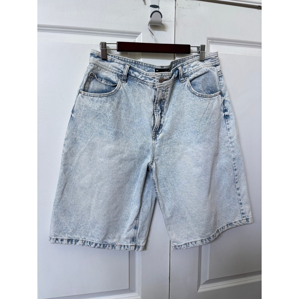 Jay Jays Tori Jort Light Wash Acid Denim Bermuda Shorts Women 14 High Rise Baggy